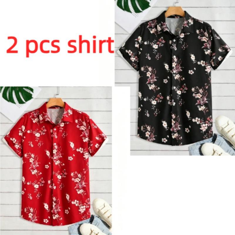 Multiple Colors Available Flower Printing Shirt Summer Hawaiian Beach Vacation Clothing Men's Fashion Street Style Shirt Daily Men's and Women's Shirt