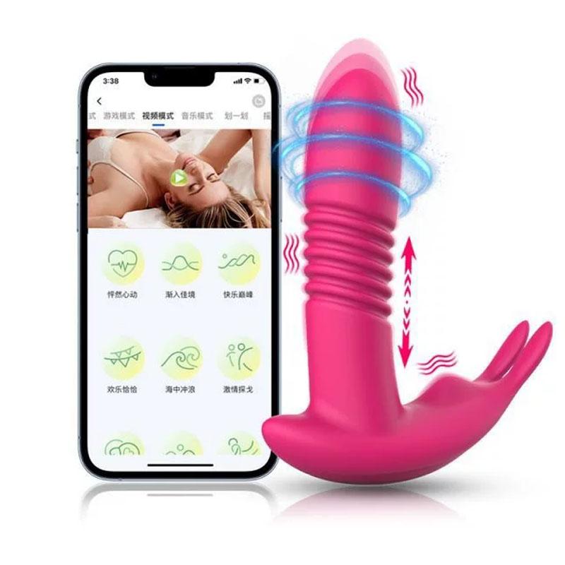 App Control Bluetooth Vibrator for Women Wearable Clitoris Stimulator G-spot Telescopic Dildo G Spot Female Masturbator Sex Toy
