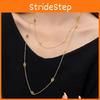 Fashionable 120cm Layered Titanium Steel Necklace For Women With Trendy Double Rings