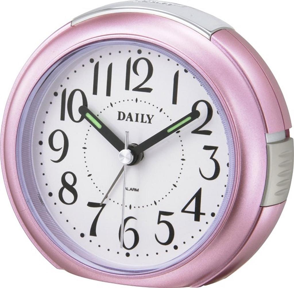 RHYTHM Alarm Clock Analog Small Cute Continuous Second Hand Pink DAILY RA21DN 8REA21DN13