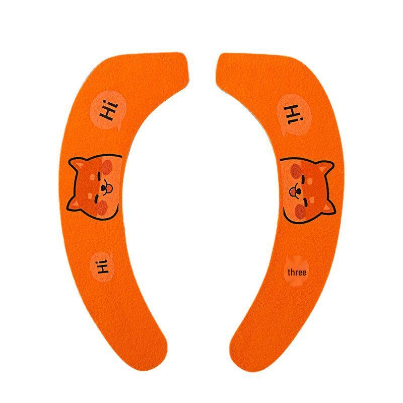 Four Seasons Cartoon Electrostatic Toilet Seat Cushion Pad - Warm, Thick, Adhesive, Universal Fit