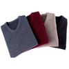 Man Autumn and Winter Clothes Middle-aged V-neck Sweater Men's Thickened Sweater Knitted Base Shirt