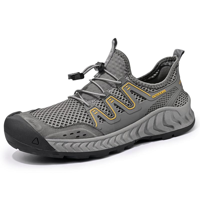 МодаМода Мужские летние кроссовки Дышащие Мужские повседневные туфли Нескользящие Мужские походные туфли Уличная Легкая обувь Tenis Masculino