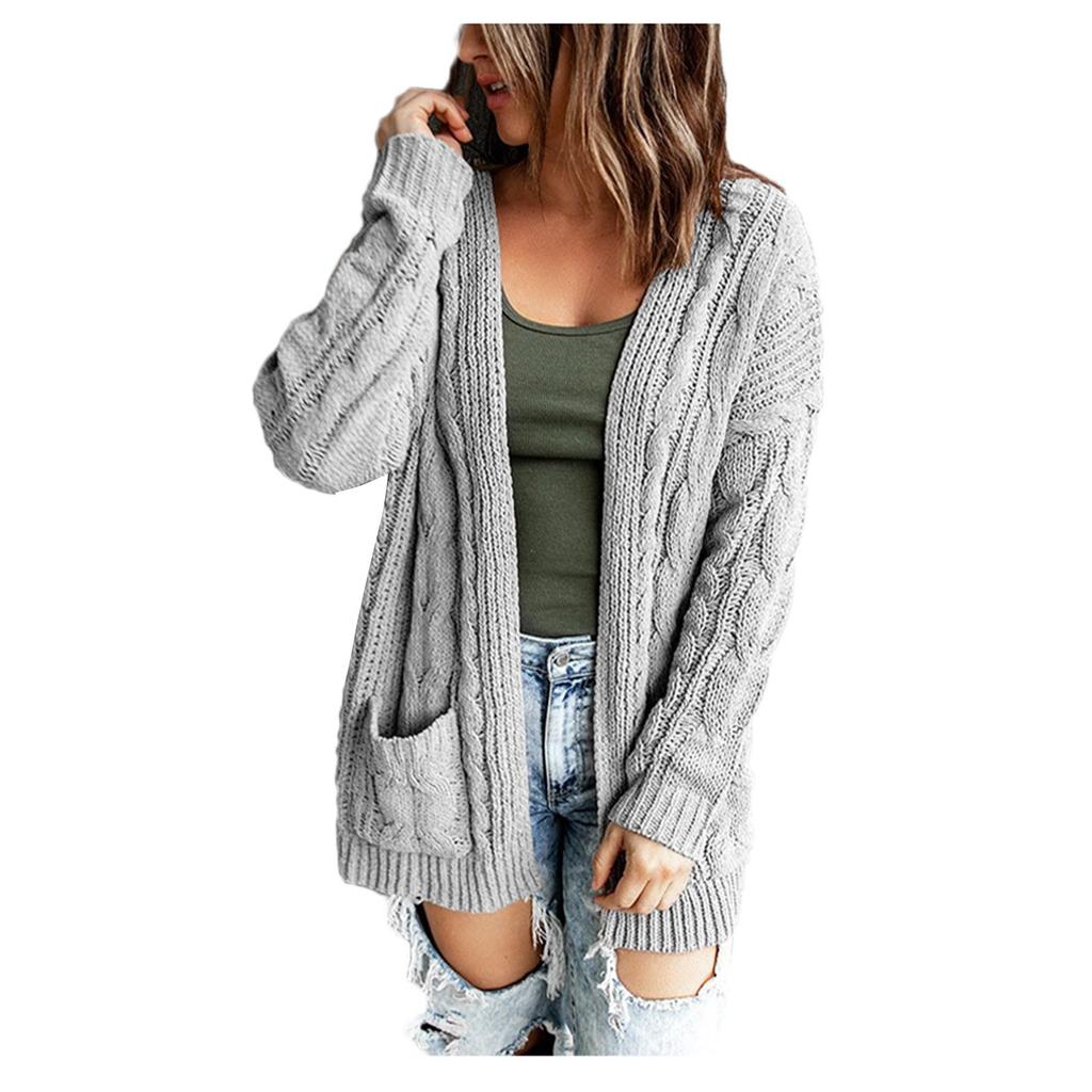 Женский кардиган с длинным рукавом и открытой передней частью в стиле бохо, свободный свитер с косичками