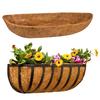 36/48-Inch Flower Basket Coco Coir Liner Rectangle Foldable Breathable Wall Hanging Flower Pot Plant Basket Trough Planter Insert Coconut Fiber Mat