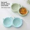Миао Синь Бао Кошачья миска Пластиковая миска для питомца в форме кошачьей мордочки Двойная миска для питомца