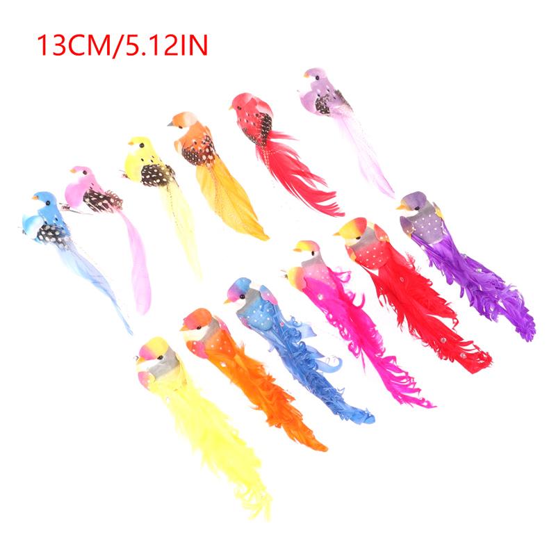 Случайные искусственные птицы, имитация животных из пенопласта, модели птиц из перьев, сделай сам, свадебные украшения для дома и сада