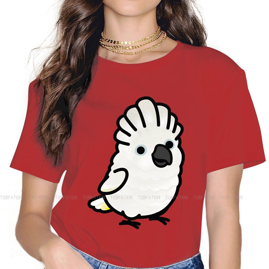 Chubby Umbrella Cockatoo Tshirt For Girls Parrot Tops Harajuku Ladies T Shirt Basic Graphic Oversized