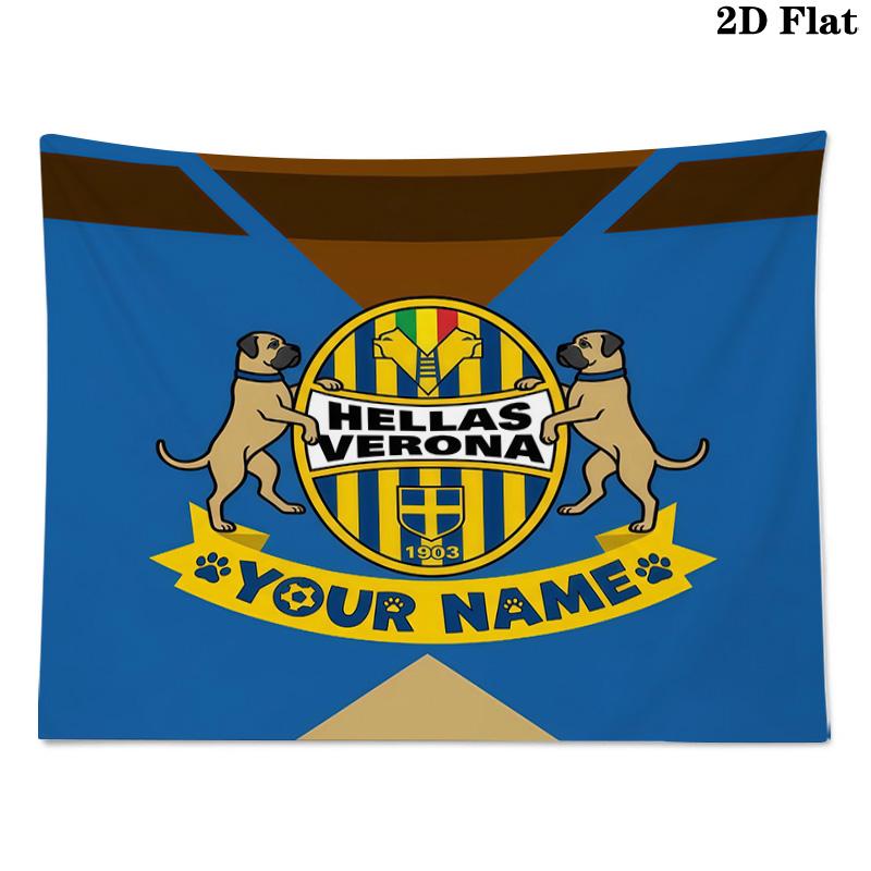 Custom Name Hellas Verona FC Printed Tapestry – Wall Hanging for Bedrooms, Dorms, and Home Decor