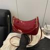 Textured Glossy Patent Leather Shoulder Armpit Bag Women's New Fashionable Versatile Commuter Messenger Small Square Bag