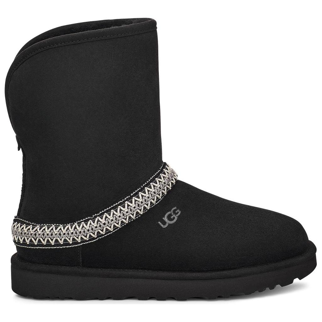 UGG Теплые нескользящие однотонные короткие зимние сапоги из овчины с круглым носком, женские, черные 1161770-BLK