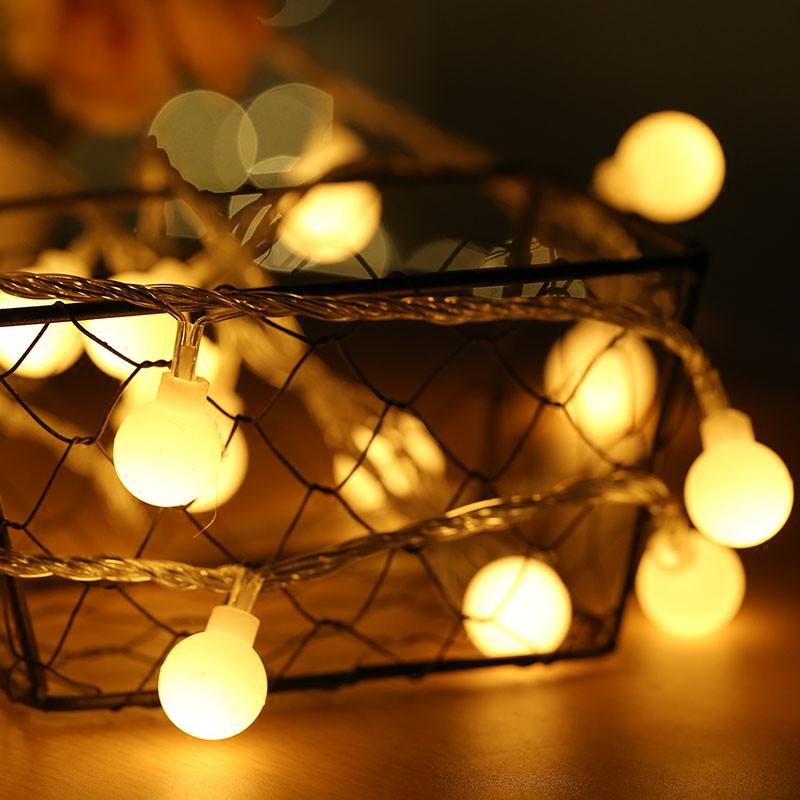 Garland 3M 5M 10M AA Battery LED Ball String Lights Christmas lights Indoor Garland On Batteries Wedding Xmas Decoration light