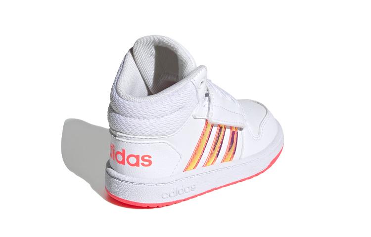 adidas Кроссовки Neo Hoops 2.0 Mid Нескользящие Средняя высота Кеды для скейтбординга Белый Розовый Младенцы и Малыши FW7609