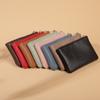 New Zipper Coin Purse Litchi Grain Leather Fabric Ultra Thin and Short Style Coin Card Key Storage Bag Small