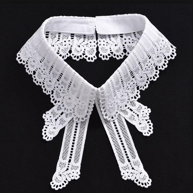 Fashion Lace White Fake Collar Women Detachable Collars for Women Black Lapel False Collars Woman Tie Clothes Accessories