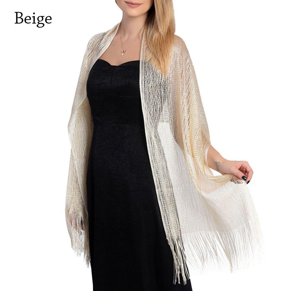 Bridesmaid Temperament Golden Silvery Wire Bridal Shawls Wedding Scarf Dresses Shawls Evening Scarf