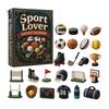 Novelty Gift for Athletes Sports Advent Calendar 2026, 24-Day Christmas Countdown Box with Mini Interactive Volleyball Golf Hockey Figures,