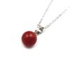 Coral Pendant Gift Wrapping Featuring 8mm Beads On a 14K White Gold Includes a 40cm Chain Be Changed To an 18K Gold Undyed Coral Blood-red (free