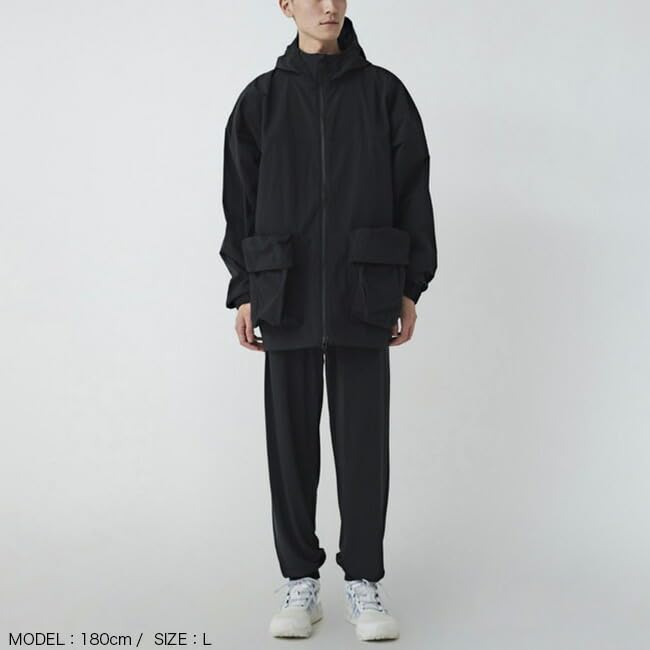 Snow Peak Nylon Tussah Size Perfect for and Outdoor Activities Jacket, L, Black, JK-25SU008, Festivals, Camping,