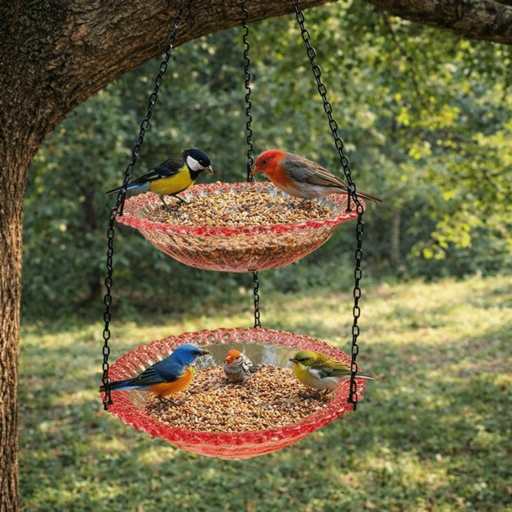 Flower Shaped Bird Bathtub Transparent Hummingbird Feeder Hanging Bird Feeder Balcony