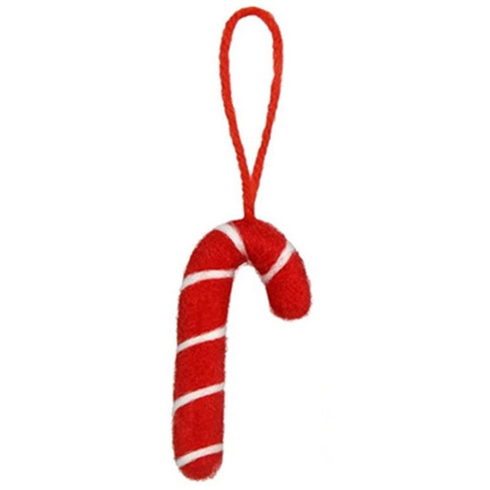 Felt Material Felt Candy Cane Ornament Striped Design Xmas Tree Hanging Candies Home Decoration