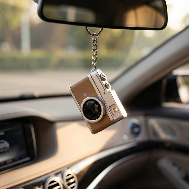 Креативный дизайн Мини-зеркальная камера Светящийся брелок Включает светозвуковой эффект для стильных подарков и вечеринок Личное использование