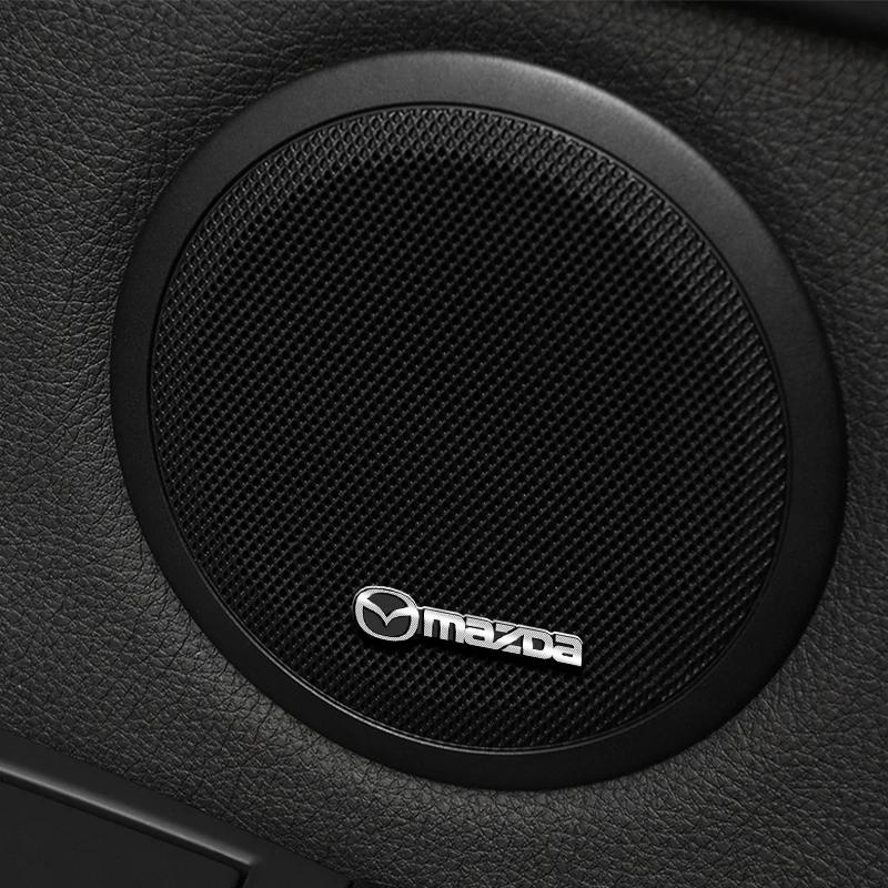 4 шт. Декоративная 3D алюминиевая эмблема-наклейка на автомобильный аудиоцентр для Mazda 3 CX3 CX4 CX5 CX7 CX8 CX9 CX30 RX7 Atenza Axela Аксессуары