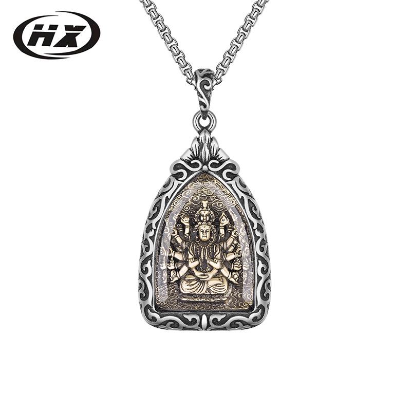 Stainless Steel Zodiac Necklace with Eight Guardian Deities
