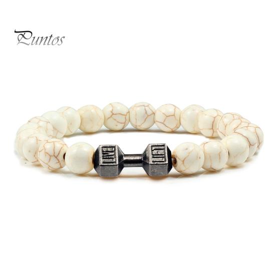 Браслет из бисера со штангой в этническом стиле, целебная энергия, красочный искусственный бирюзовый натуральный камень, круглые бусины, браслет для девочек, модные украшения