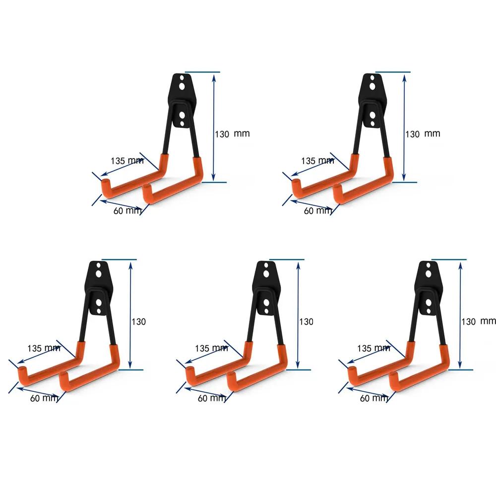 Сверхмощный металлический крючок, органайзер для гаража, настенное крепление, велосипедная вешалка, крючки, настенное крепление, противоскользящий крючок для хранения для лестниц, садовый инструмент