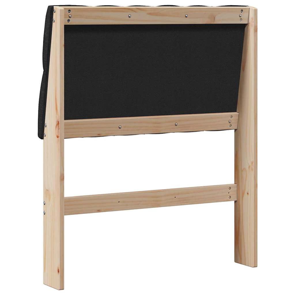 Upholstered Headboard in Black 75 cm Solid Pine Wood