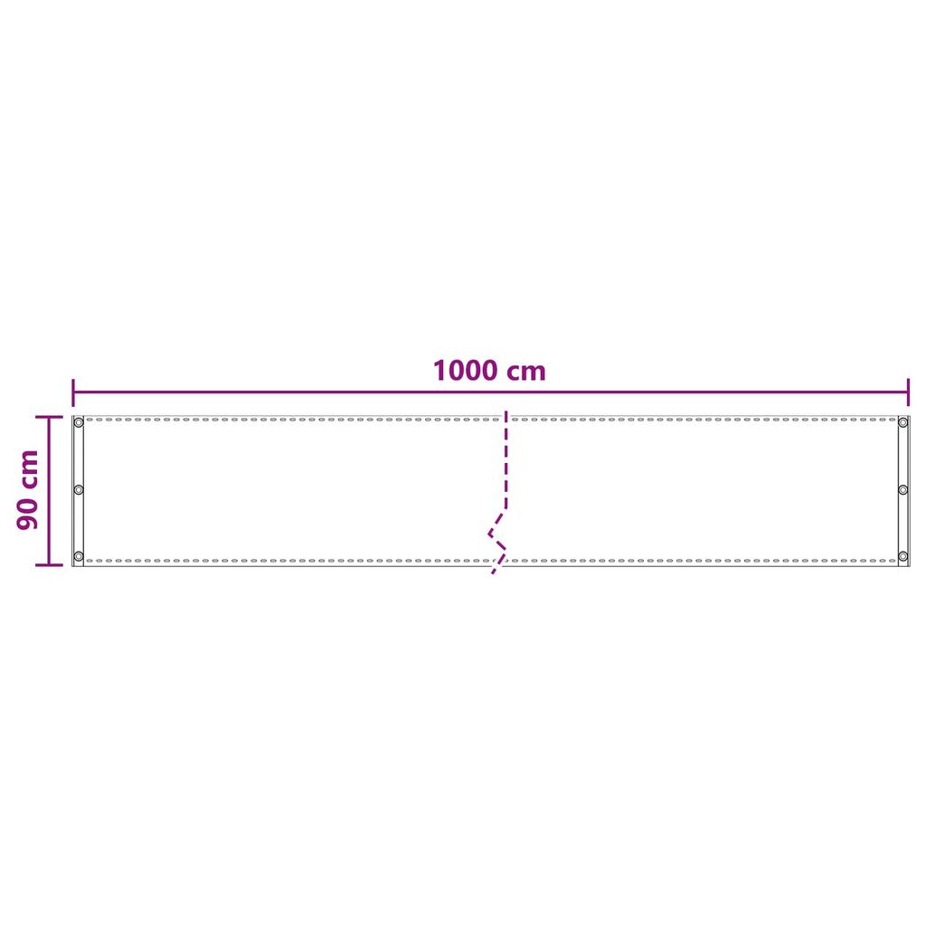 Balcony Privacy Screen Beige 90 x 1000 cm HDPE and Aluminum