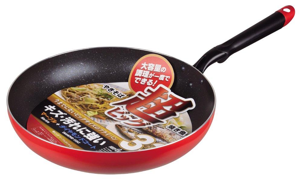 Большая сковорода Pearl Metal 33 см, совместимая с IH, с супербольшим мраморным алмазным покрытием HB-160