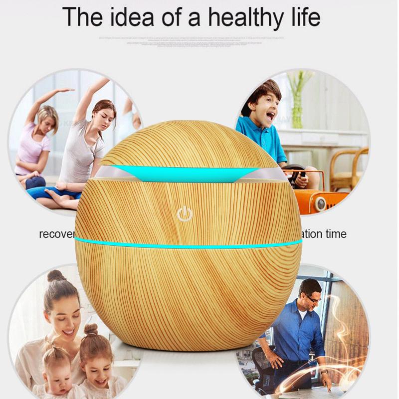 Мини-увлажнитель воздуха Usb ультразвуковой диффузор аромата под дерево 7 светодиодный светильник электрический диффузор эфирного масла для домашней ароматерапии