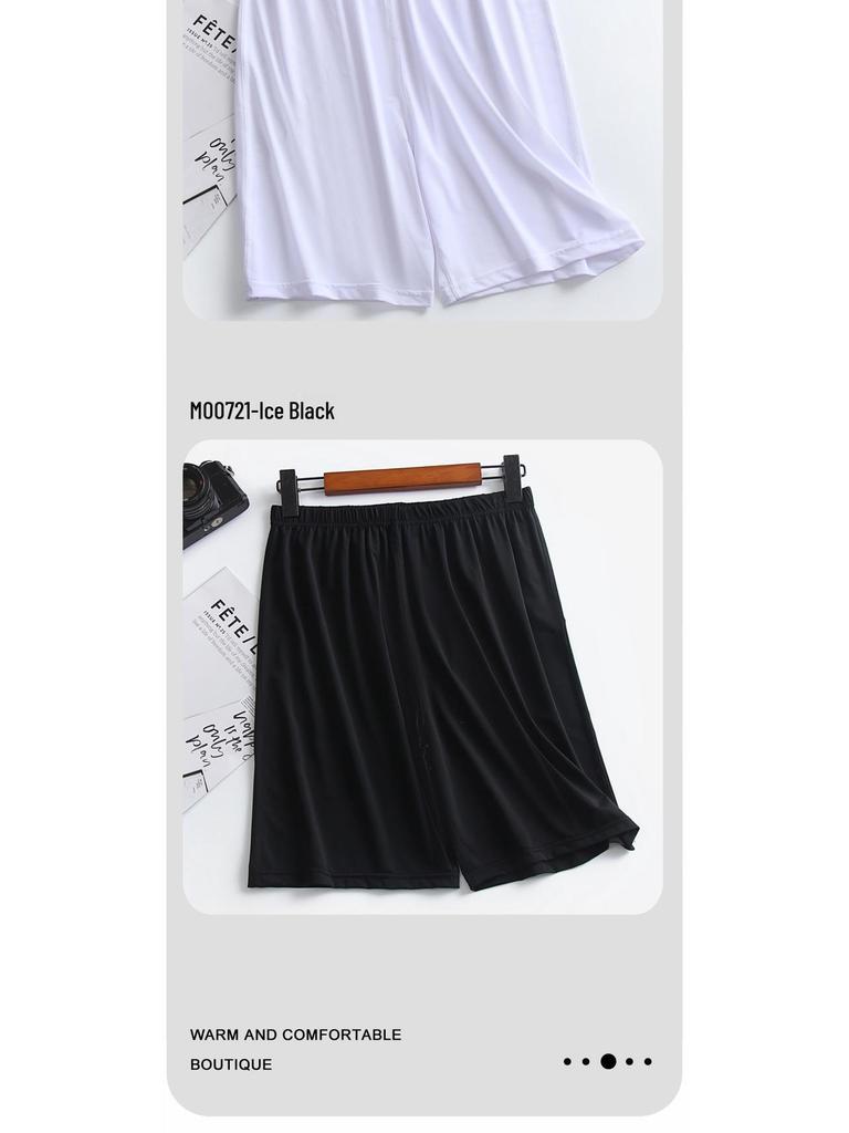 Мужские ультратонкие дышащие шорты для сна из жидкого ледяного шелка - Летние эластичные пляжные брюки