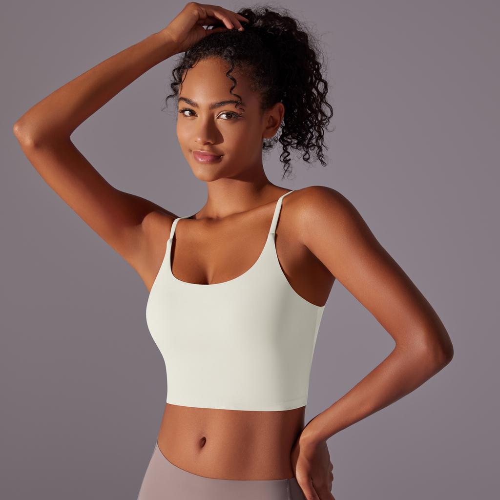 Auroth Sleeveless Sports Vest Women Shockproof Yoga Bra Push Up Gym Workout Crop Top Solid Color Fitness Top