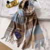High-end 100 Cashmere Maillard Color Scarf for Men and Women, Warm Fringed Scarf In Winter, High-end Couple Style