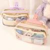 Емкость Прозрачная сумка для карандашей в корейском стиле Канцелярская сумка Держатель для карандашей Настольная сумка для хранения