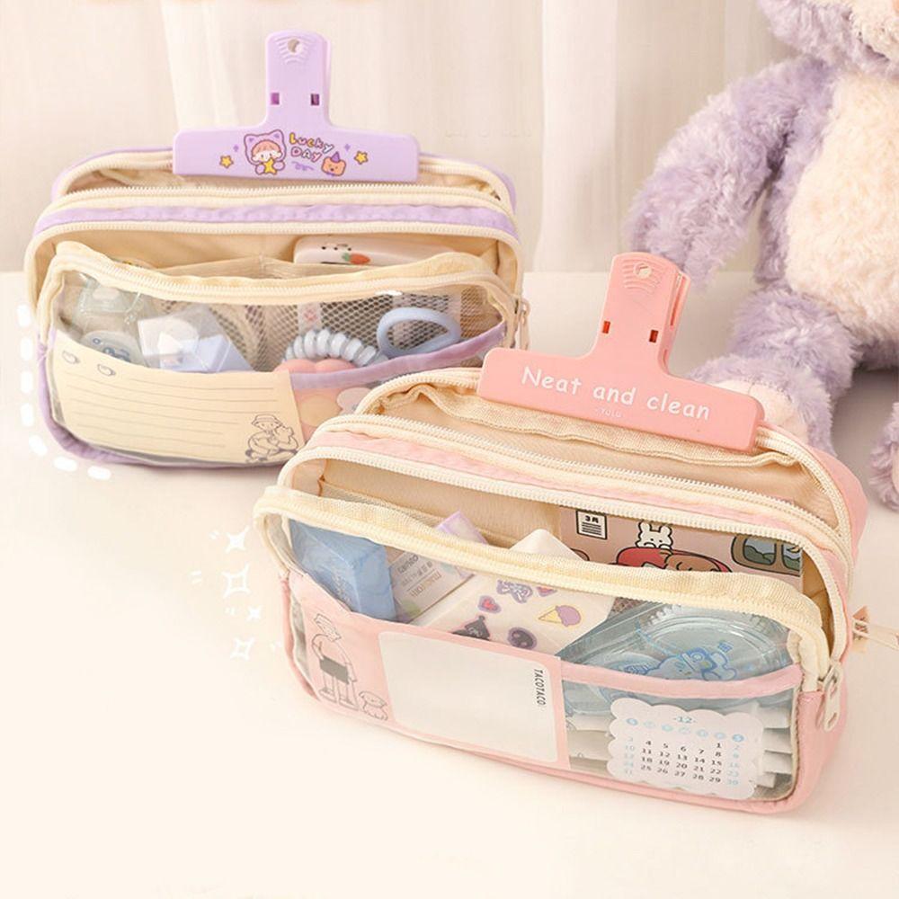 Емкость Прозрачная сумка для карандашей в корейском стиле Канцелярская сумка Держатель для карандашей Настольная сумка для хранения