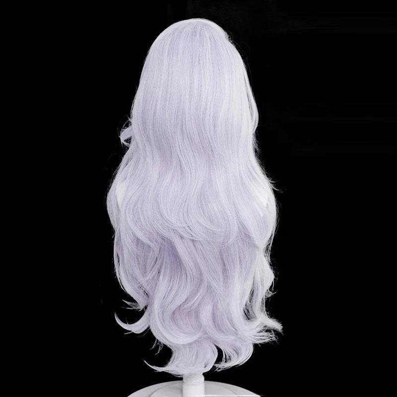Женский парик для косплея Годзё Сатору, длинные серебристо-фиолетовые вьющиеся термостойкие синтетические волосы, парики для вечеринок в стиле аниме + шапочка для парика