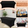 Tablecloth 8 Feet, 2 Pack Black Tablecloth, Wrinkle-resistant Folding Tablecloth, Washable Stretch Tablecloth, Perfect For Any Event Tablecloth