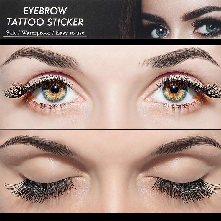 Light Brown Temporary 4D Eyebrow Tattoo Transfers for Women Makeup Supplies