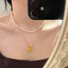 Simple Zircon Moon Bear Pendant Necklace For Girls Fashion Accessory Jewelry