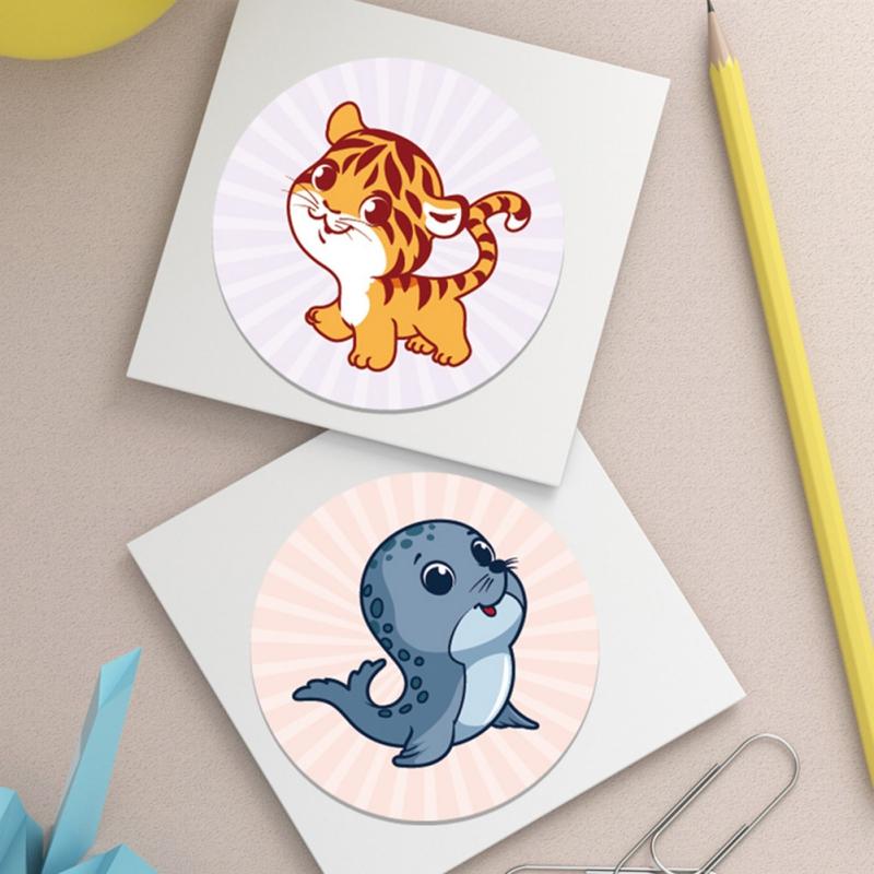 500 наклеек с милыми мультяшными животными, детские поощрительные наклейки