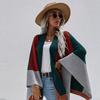 Autumn and Winter Women's Plaid Plus Size Loose Knit Cardigan Jacket Sweater