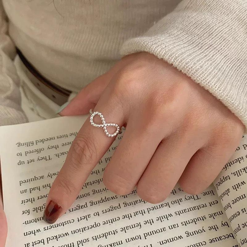 Korean Version Plain Ring Irregular 925 Sterling Silver Versatile Ring Women's Niche Ins Style Design Non-fading Combination Ring