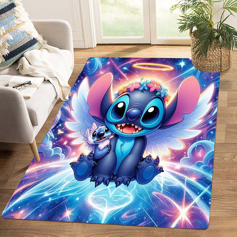 Stitch cartoon pattern rug, digital printing technology, simple housewarming gift, handmade, non-slip decorative rug