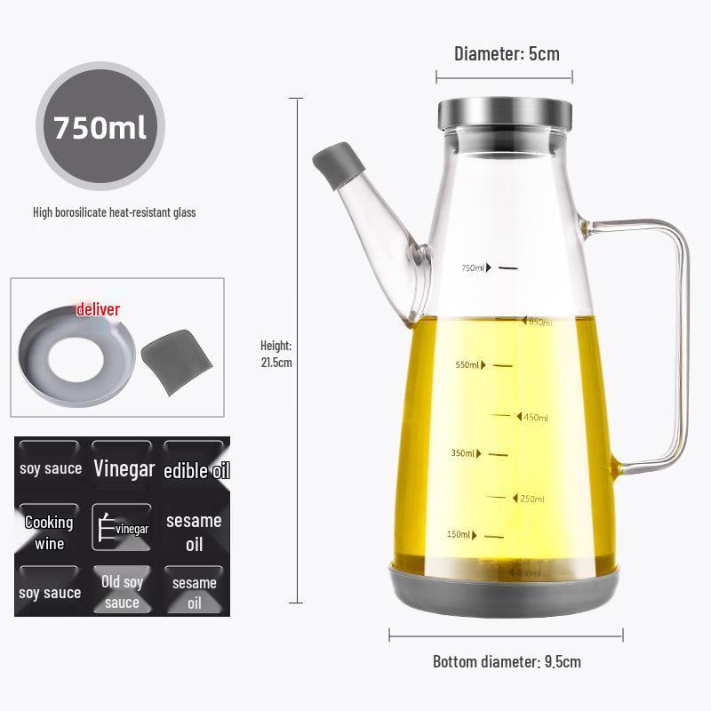 Leak-Proof Stainless Steel Oil & Vinegar Bottle for Kitchen