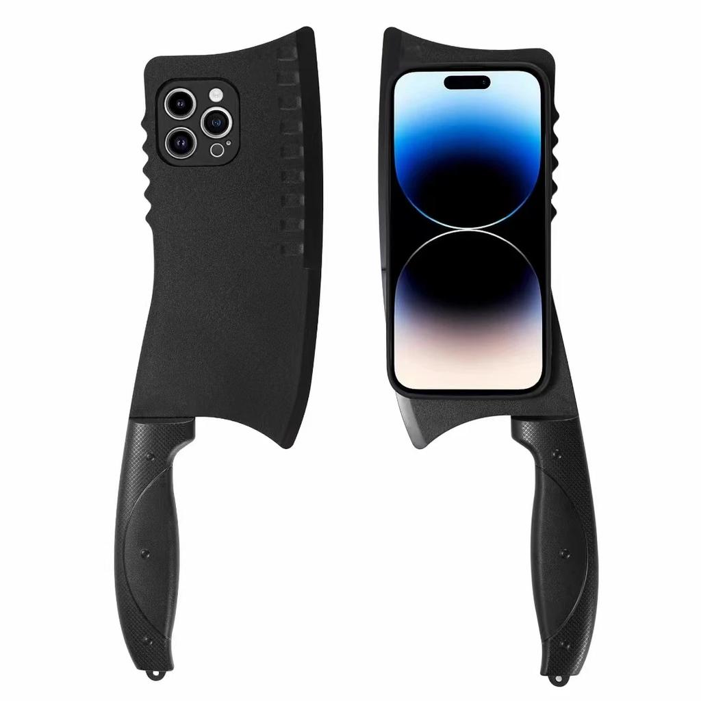 Чехол для кухонного ножа с 3D-мультяшным рисунком для iPhone16 15 13 12 11 14 Pro Max Xs 7 8 Plus, забавный узор в форме кухонного ножа, мягкий чехол для Samsung S24 S23Ultra