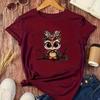 Women Summer T Shirt  Print Cute Owl Short Sleeve Tees Casual   Printed  Tops